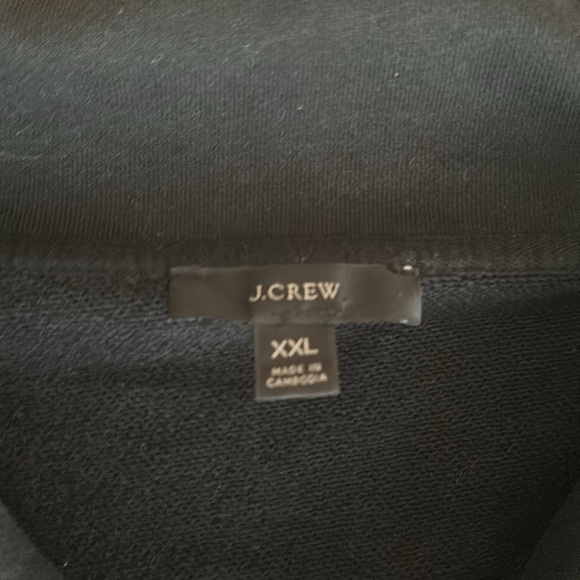 J. CREW University Terry 100% Cotton 1/2 zip Pullover in Black XXL - Picture 4 of 9